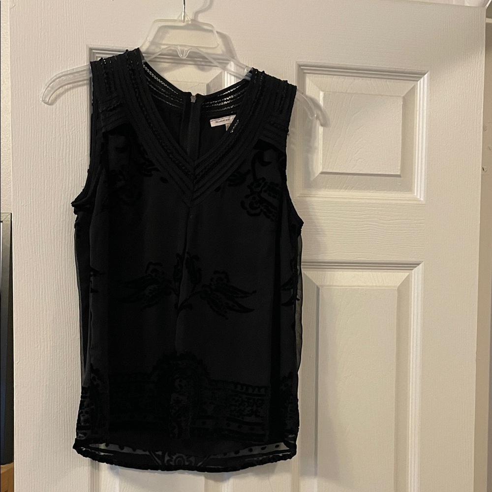 Meadow Rue Black Embroidered Tank Top